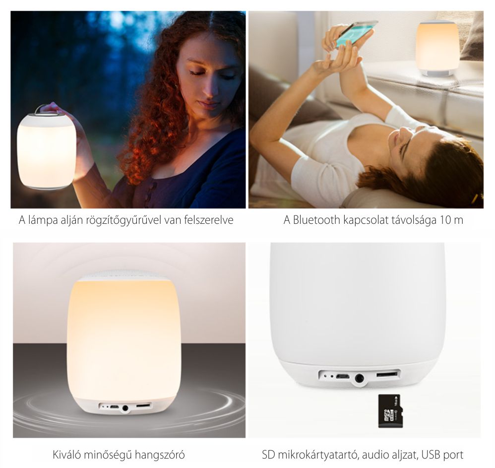 Okos Hangszóró és Hordozható Lámpa Érintéssel, RedSun Bluetooth
