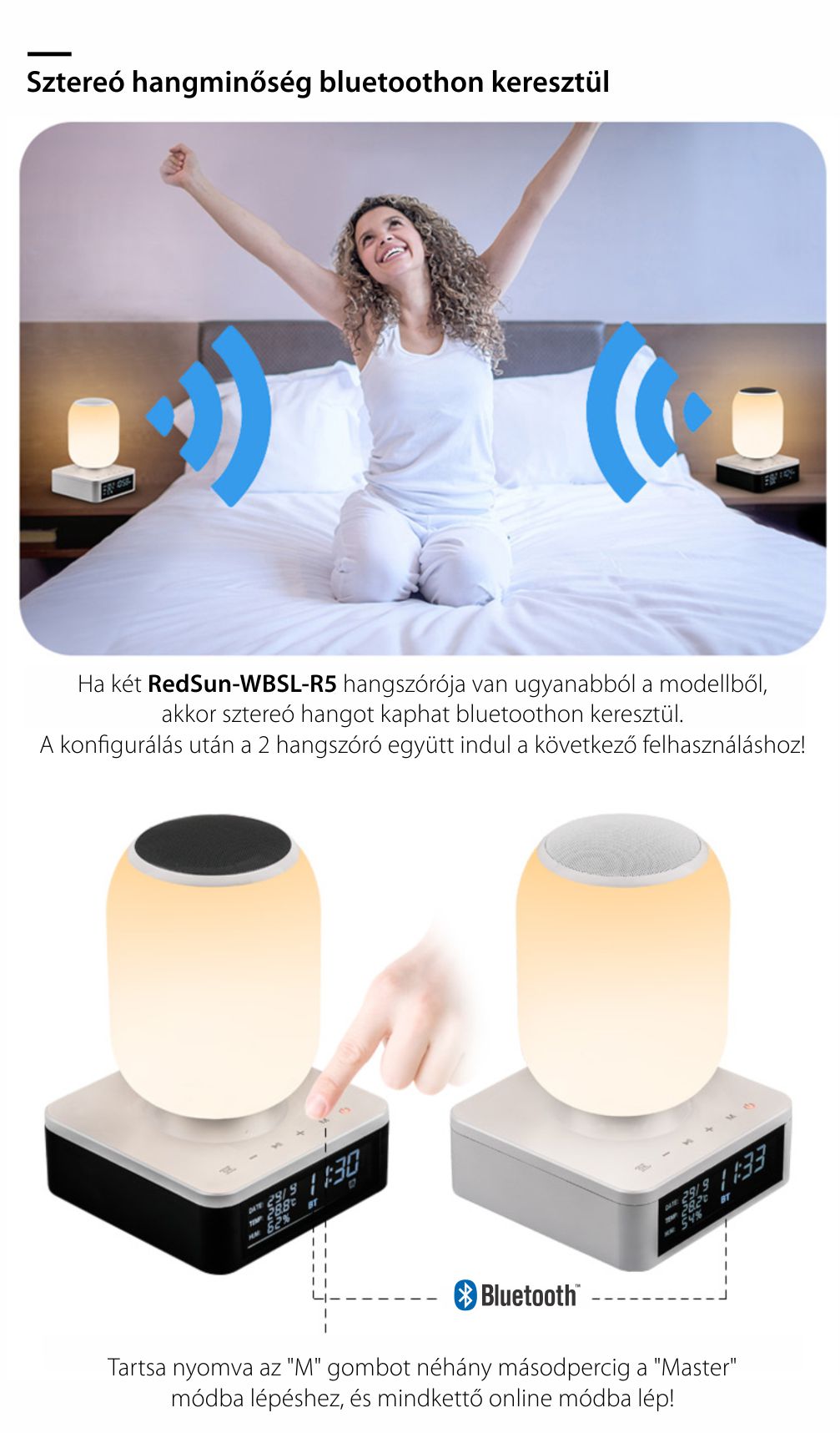 Okos Hangszóró és Lámpa RedSun RS-WBSL-R5