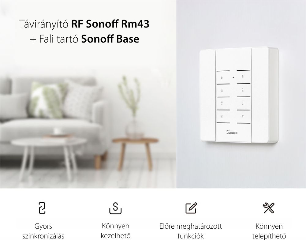 Falra Szerelhető Csomag + Sonoff Rm433 Rf Távirányító Wi-fi Szinkronizálási Funkcióval, Fényerősség-beállítás, Ventilátor-sebesség-beállítás