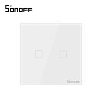 Dupla Érintőkapcsoló Sonoff T0EU2C, Wi-Fi + RF, Mobiltelefon-vezérlés
