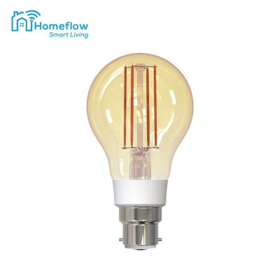 Intelligens LED Vezeték Nélküli Homeflow B-5008, B22, 5.5W (40W), 500lm, Tompítható, Izzólámpa, Meleg fény, Mobiltelefon vezérlés