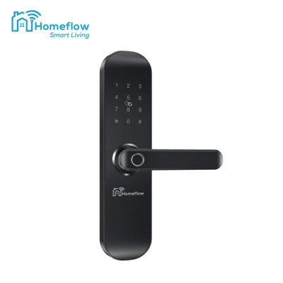Homeflow L-7001 intelligens zár, PIN-kód, NFC-kártya, Ujjlenyomat, Fémkulcs, telefon- / táblagép-vezérlés, Érintőpanel, Valós idejű megfigyelés, Kompatibilis Google Assistant, Amazon Alexa