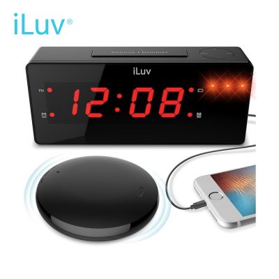 LED-es Digitális Óra iLuv TimeShaker Szórókeret Riasztással, Kettős riasztással, Töltőeszközökkel