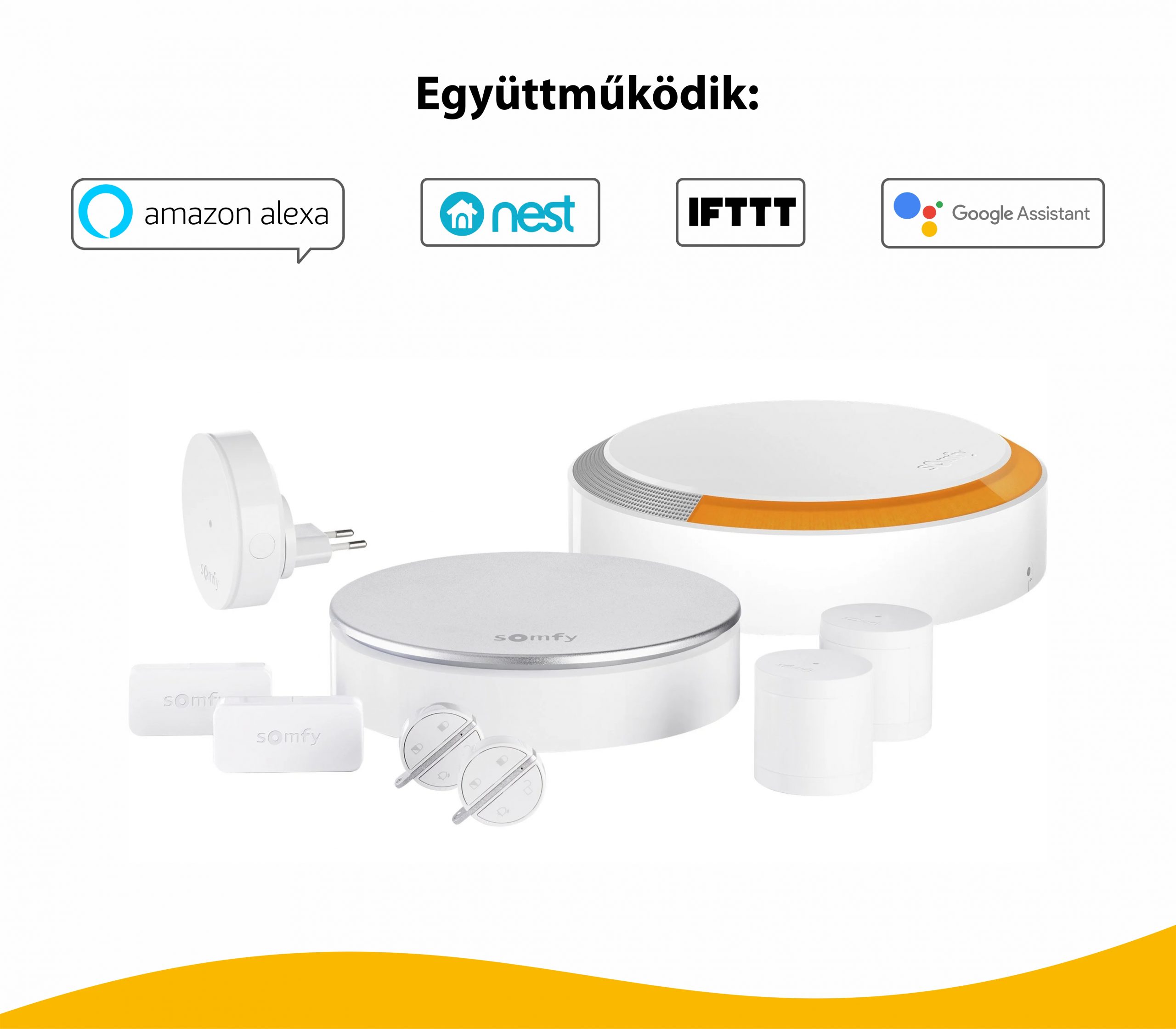 Riasztási Csomag Somfy Premium Home Alarm, Beltéri sziréna, Kültéri sziréna, Kulcstartók és INTELLITAG ™
