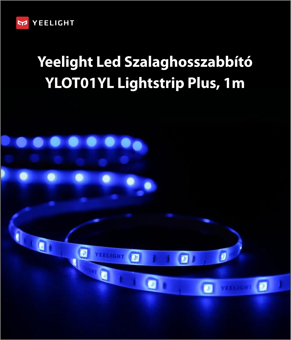 Intelligens LED Szalaghosszabbító Yeelight YLDL01YL Lightstrip Plus, , Többszínű, 1 m hosszú, Vezeték nélküli, 2.1W