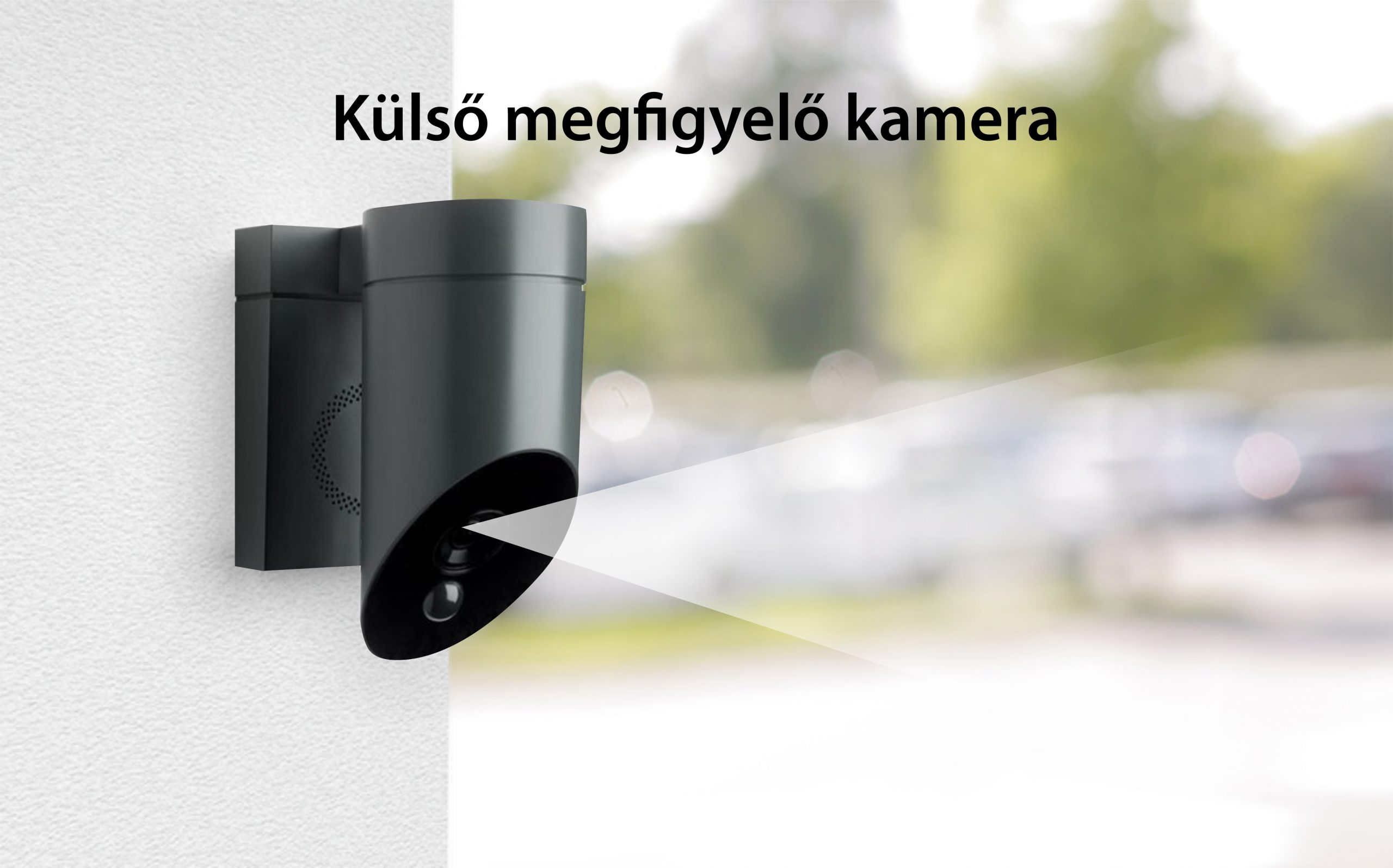 Kültéri Kamera Somfy, Wifi, 1080p Full HD, 110 dB Sziréna, Lehetséges csatlakoztatás meglévő lámpatesthez – Szürke