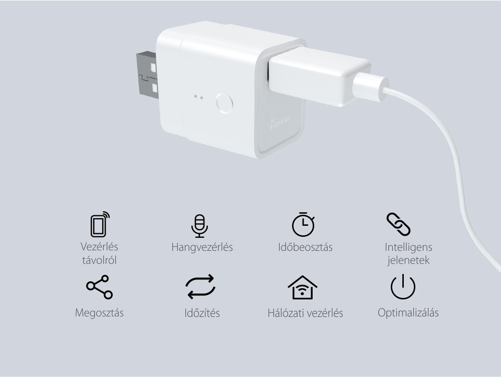 Inteligens Adapter Sonoff Smart , Micro, 5 V, Vezeték nélküli, Kompatibilis a Google Home, Alexa és eWeLink eszközökkel