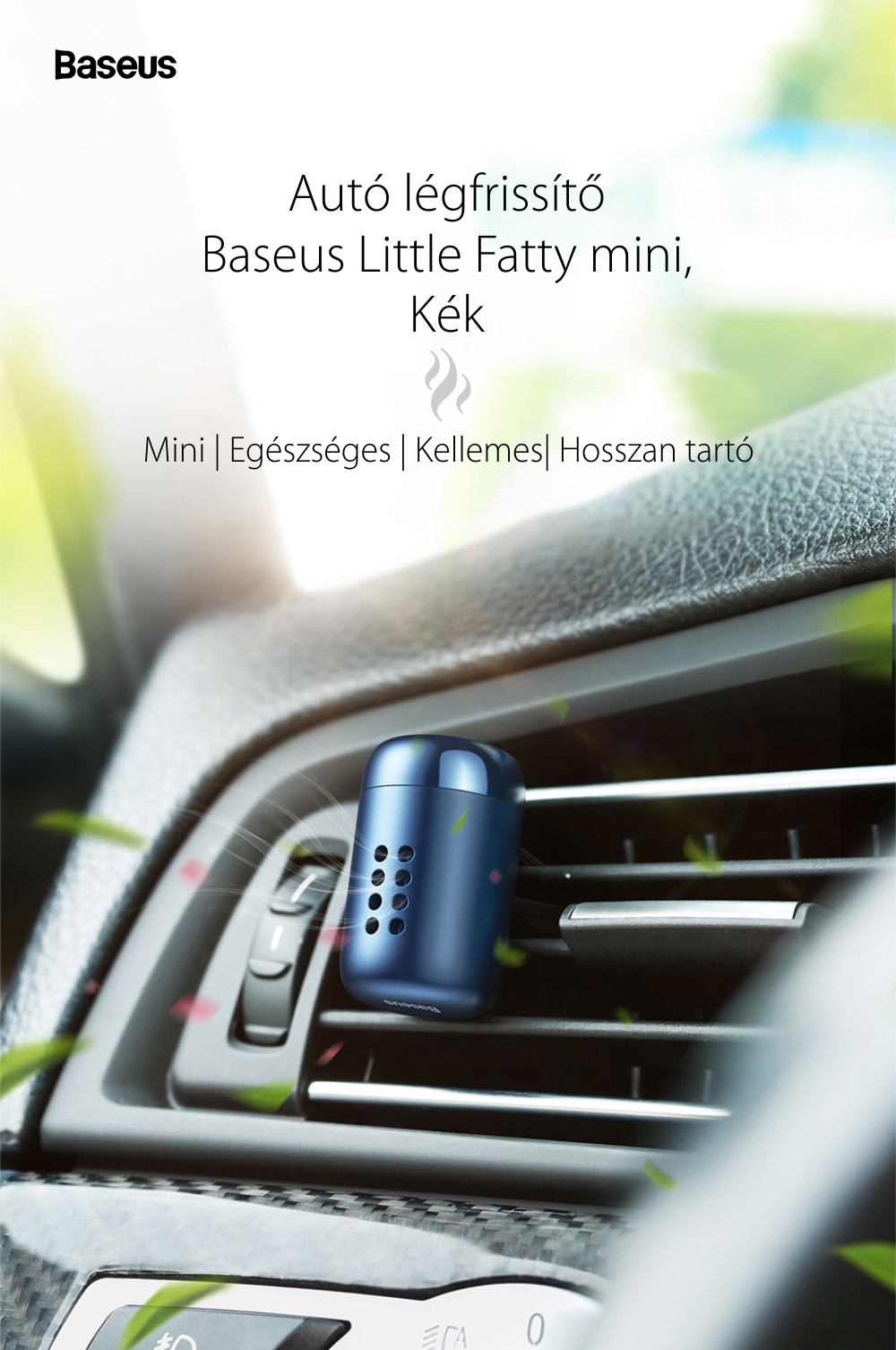 Autóillatosító Auto Baseus Little Fatty Mini, SUXUN-PDA03, 5 illatos pirula, Kék