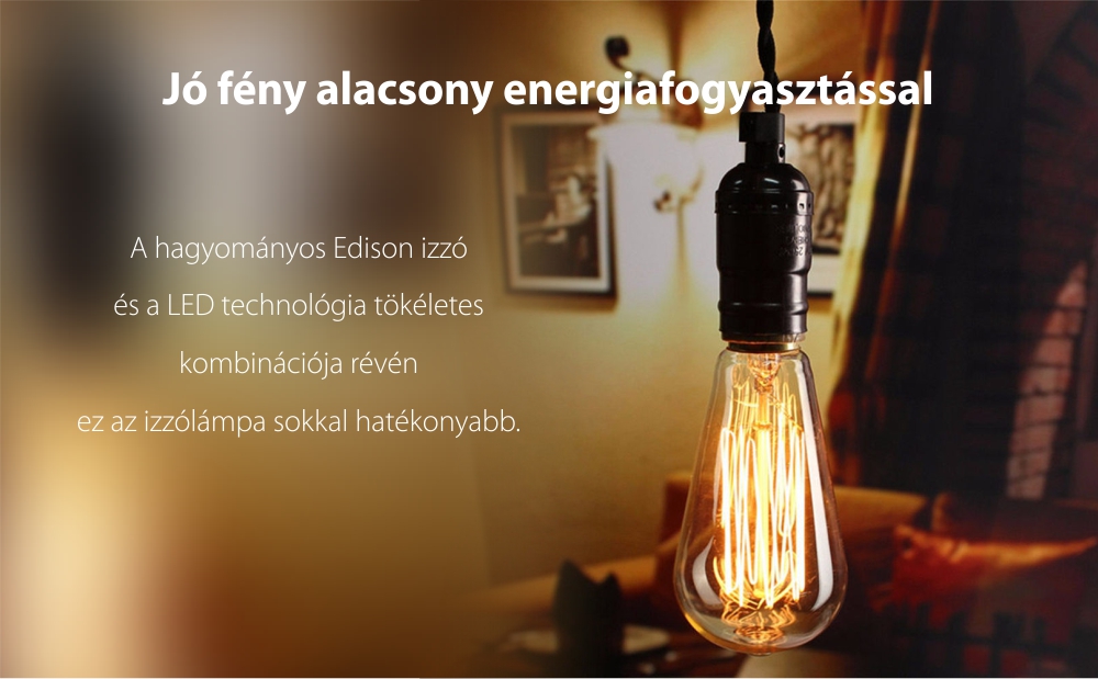 Intelligens LED Izzó Yeelight Filament ST64 , 500 lumen, Kompatibilis a Google-lal, Alexa, Homekit, IFTTT, SmartThings, Wi-Fi