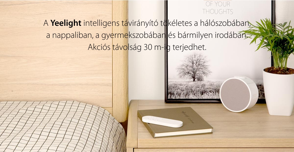 Intelligens távirányító Yeelight YLYK01YL, 1800 lumenig, Bluetooth, Fehér