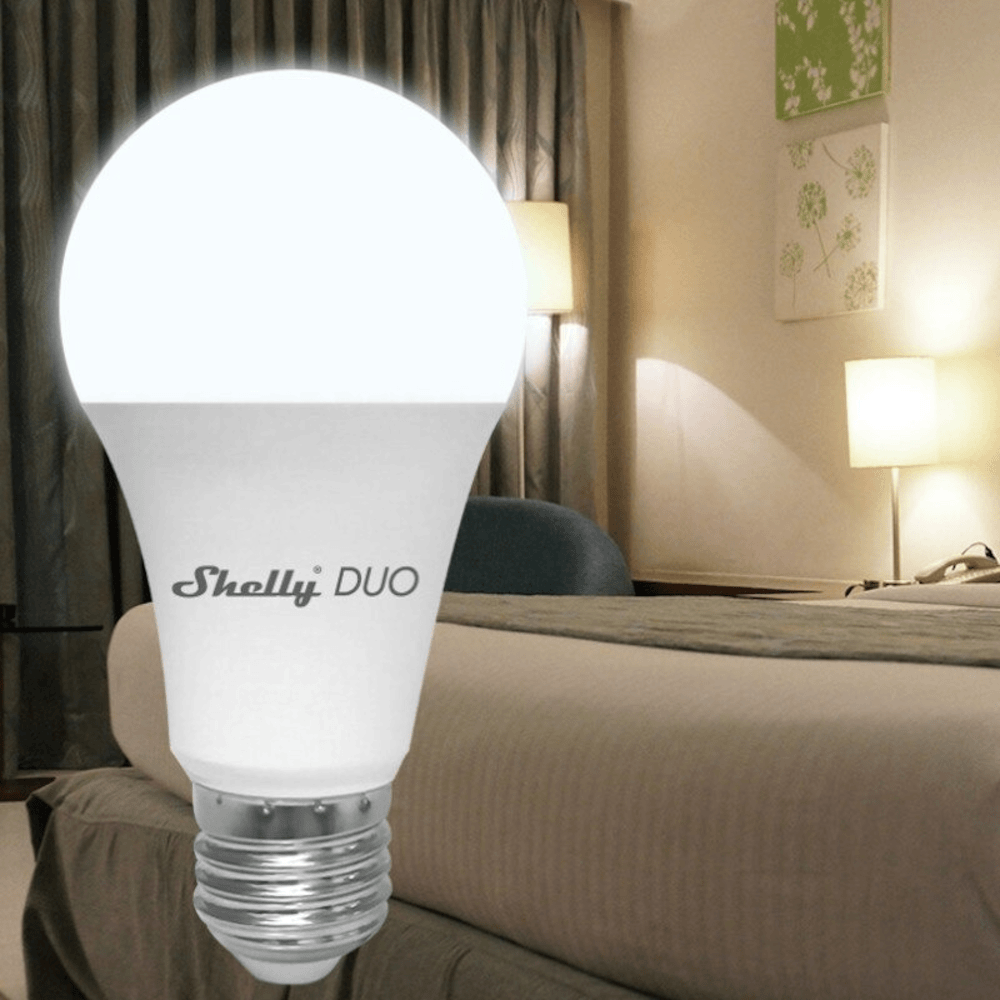 Intelligens LED Izzó Shelly Duo, Wi-Fi, E27, 9W, Színhőmérséklet 800 LM