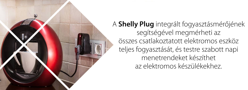 Okos Konnektor Shelly Plug, 16A, Akár 3500W, Teljesítménymérés, Alkalmazásvezérlés