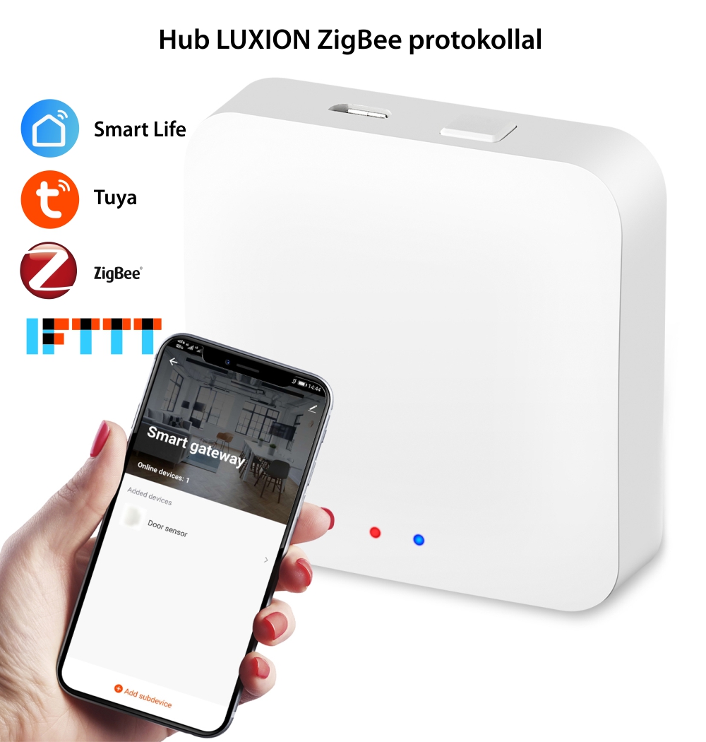 Okos Hub ZigBee Protokollal LUXION, 2,4 GHz-es Wi-Fi kapcsolattal