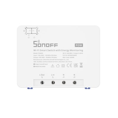 Wi-Fi Okos Relé Sonoff POW (R3), Internetről távvezérelhető nagy teljesítményű (25A / 5500W), Áramfogyasztás-mérővel, Túlfeszültség védelemmel