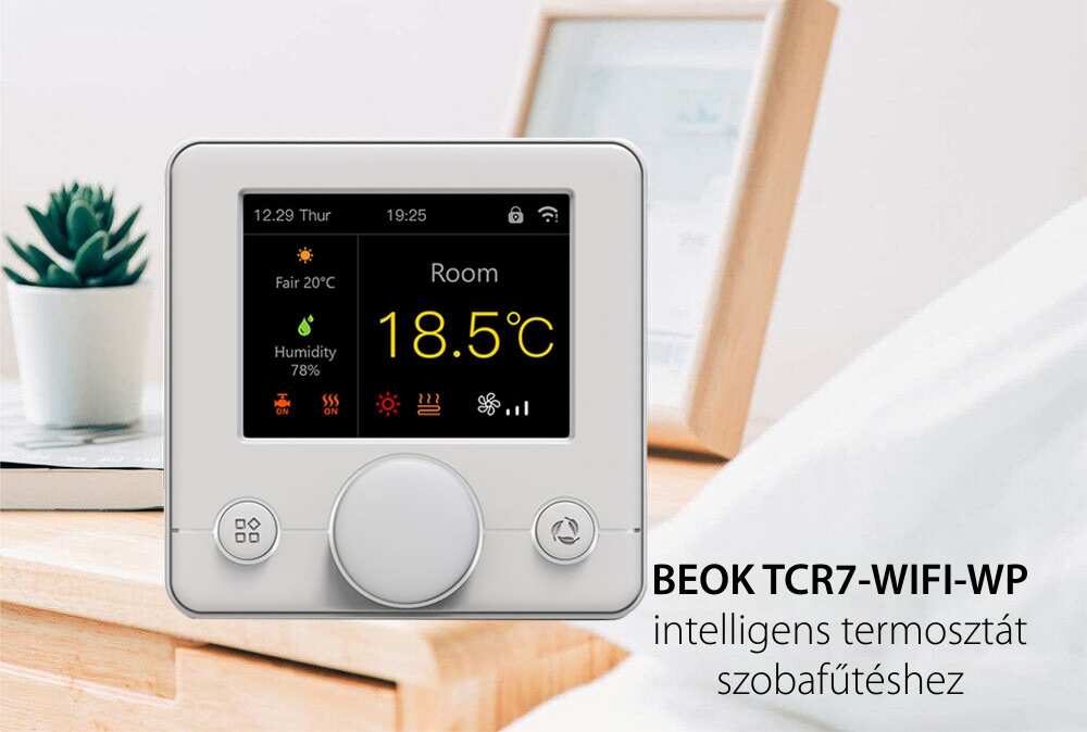 BeOk TCR7-WIFI-WP Termosztát Gázfűtéshez, Amazon Alexa és Google Home kompatibilis