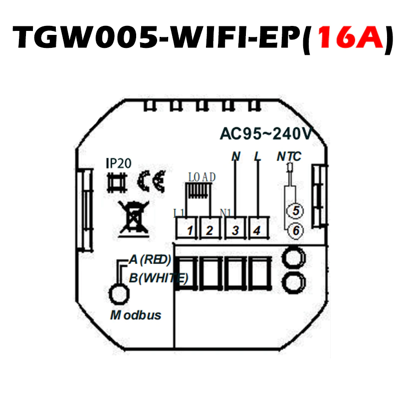 WiFi Termosztát Elektromos Padlófűtéshez BeOk TGW005-WIFI-EP