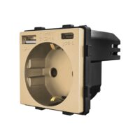 LUXION Konnektor Aljzatmodul + USB-A + USB-C culoare aurie