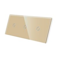 LUXION Egyszerű + Egyszerű + Egyszerű Üveg Érintőkapcsoló Panel culoare aurie