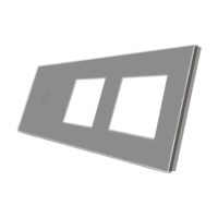 Luxion Egyszerű Érintőkapcsoló + Dupla Konnektor Üveg Panel culoare gri
