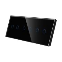 LUXION Dupla + Dupla + Dupla Üveg Érintőkapcsoló Panel culoare neagra
