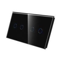 LUXION Dupla + Dupla Üveg Érintőkapcsoló Panel culoare neagra