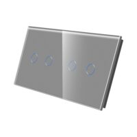 LUXION Dupla + Dupla Üveg Érintőkapcsoló Panel culoare gri
