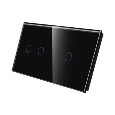 LUXION Dupla + Egyszerű Üveg Érintőkapcsoló Panel culoare neagra
