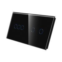 LUXION Háramas+ Dupla Üveg Érintőkapcsoló Panel culoare neagra