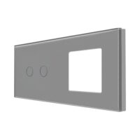 Luxion Dupla Érintőkapcsoló + Konnektor Üveg Panel culoare gri