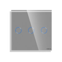 LUXION Hármas Mini Üveg Érintőkapcsoló Panel, Üveg vagy Alumínium Sorolókerethez culoare gri