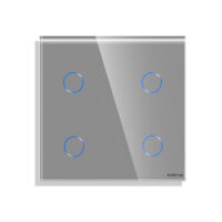 LUXION Négyszeres Mini Üveg Érintőkapcsoló Panel, Üveg vagy Alumínium Sorolókerethez culoare gri
