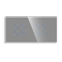 LUXION Négyszeres + Négyszeres Üveg Érintőkapcsoló Panel culoare gri