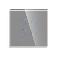 LUXION Négyszeres Üveg Érintőkapcsoló Panel culoare gri