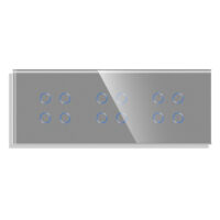 LUXION Négyszeres + Négyszeres + + Négyszeres Üveg Érintőkapcsoló Panel culoare gri