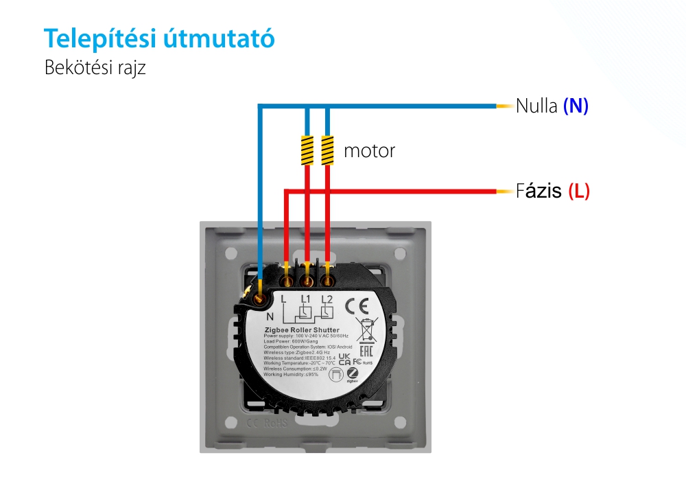 LUXION Redőny, Drapéria, Függöny Üveg Érintőkapcsoló, Zigbee Tuya Protokollall