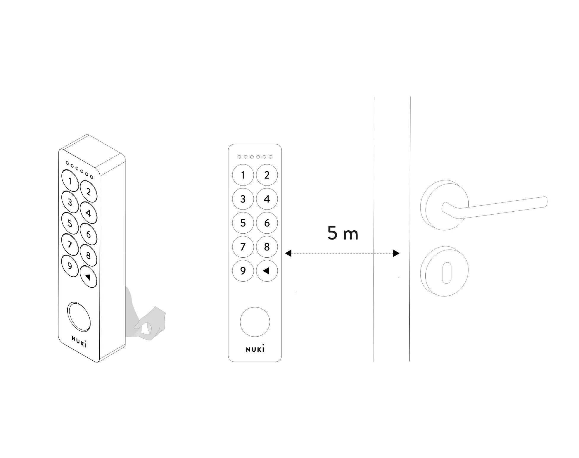 Inteligens Nuki Keypad 2.0 billentyűzet, Nuki Smart Lockhoz, PIN-kód és ujjlenyomat-olvasóval (Fingerprint)