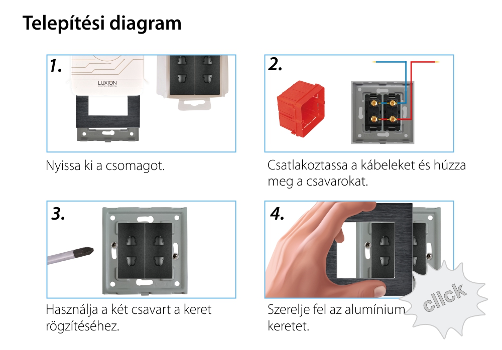 LUXION Dupla Keskeny Ajzat, Konnektor Alumínium kerettel