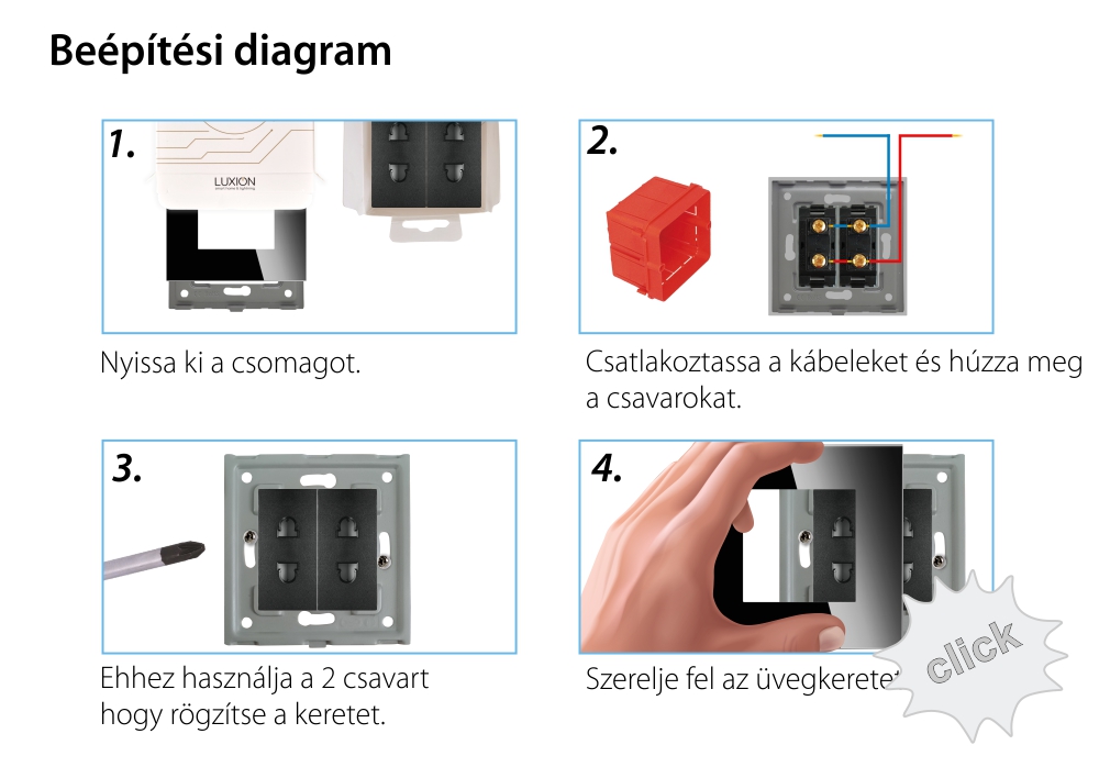 LUXION Dupla Keskeny Ajzat Üveg Konnektor