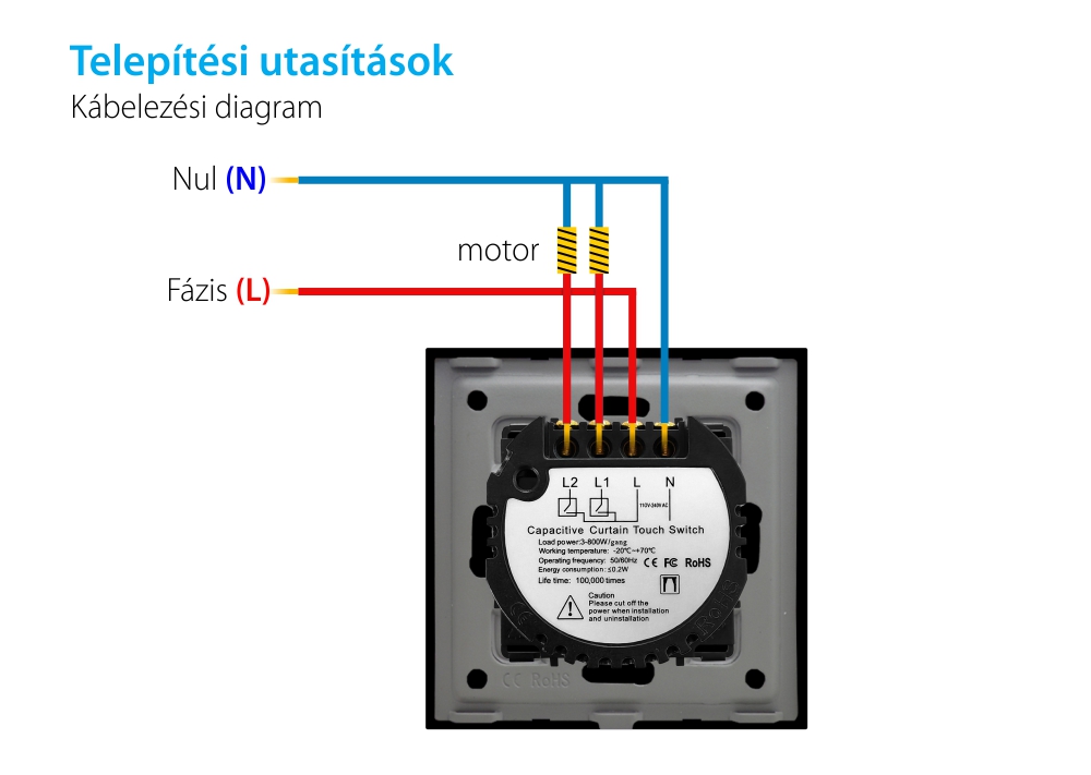 LUXION Redőny, Drapéria Érintőkapcsoló Modul