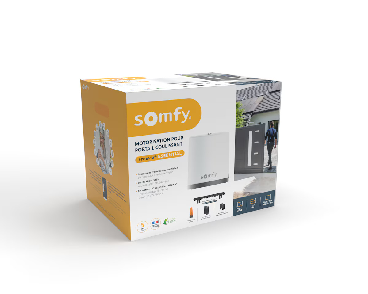 Somfy FreeVia Essential Tolókapu Automatizálási Készlet, 2 Távirányítóval, Automatikus Nyitás / Zárás