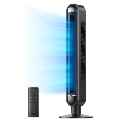 Toronyventilátor DREO Cruiser DR-HTF019, 6 sebességfokozat, 4 funkció, 106 cm, HyperSilent 30 dB, 90°-os oszcilláció, Távirányítóval, Fekete