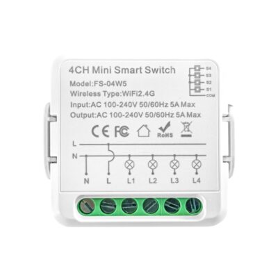 LUXION 4 Csatornás Relé – Időzítővel, Wi-Fi-vel, Alkalmazásvezérléssel