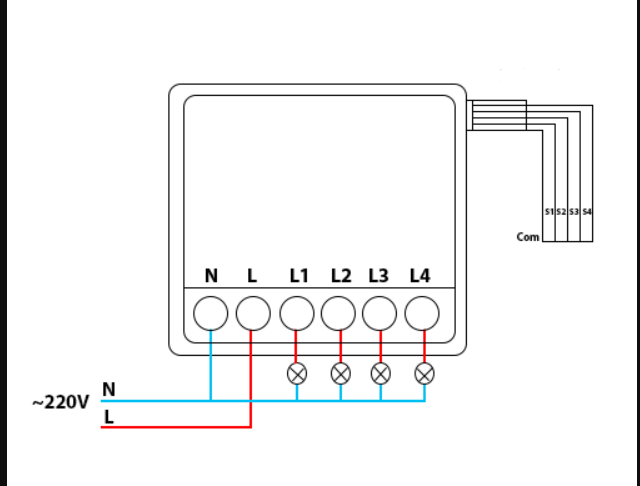 LUXION 4 Csatornás Relé – Időzítővel, Wi-Fi-vel, Alkalmazásvezérléssel