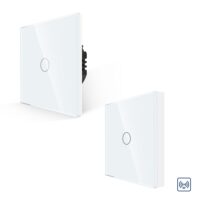 Csomag Egyszerű Üveg Érintőkapcsoló LUXION RF433 + Távirányító Érintőképernyővel LUXION, 1 Csatornás RF433