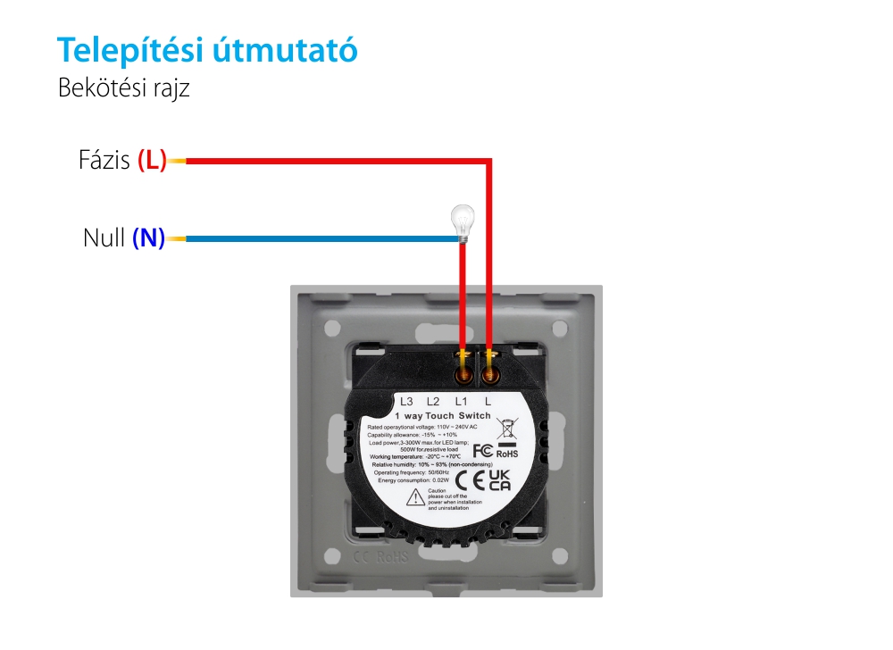 LUXION Egyszerű Márvány Érintőkapcsoló, 500W