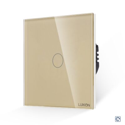 LUXION Nyomógomb Impulzus Érintőkapcsoló 12/24V Egyenáramhoz culoare aurie