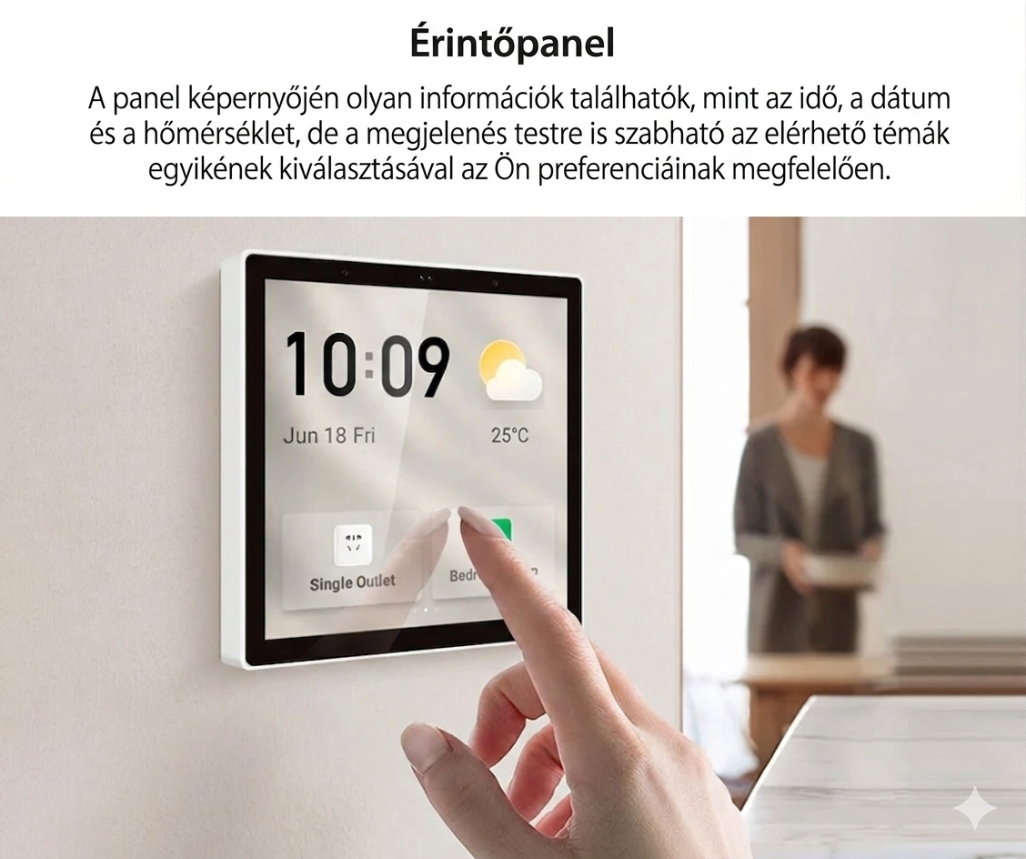 Intelligens Vezérlőpanel LUXION All-in-One – Csengő integrációval, Világítás, Klíma, Kamera, Függönyvezérlés