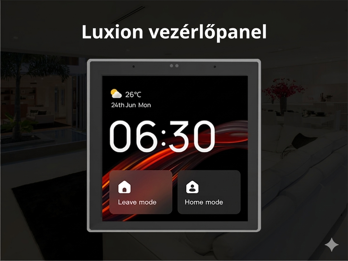 Intelligens Vezérlőpanel LUXION All-in-One – Csengő integrációval, Világítás, Klíma, Kamera, Függönyvezérlés
